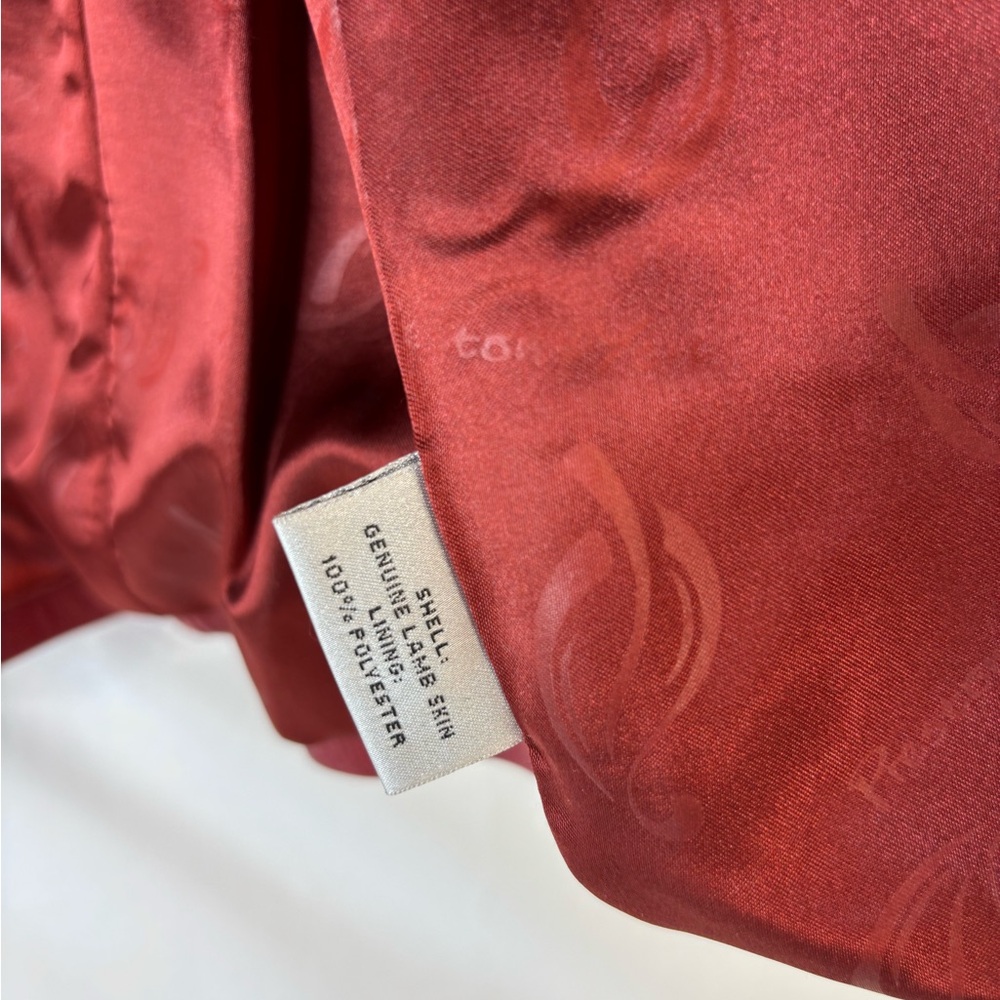 Preston & York Vintage Red Lambskin Button Jacket - Picture 9 of 10